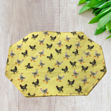 Load image into Gallery viewer, Chickens with a yellow background Placemat Sets
