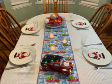 Load image into Gallery viewer, Red Truck in Blue Background Table Runner

