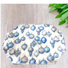 Load image into Gallery viewer, Blue and Silver Ornament Placemat Set
