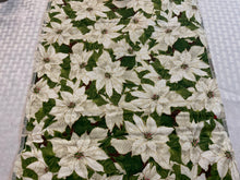 Load image into Gallery viewer, White Poinsettia on Green Table Runner
