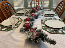 Load image into Gallery viewer, Santa and Frosty with Green Background Placemat Set
