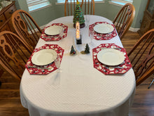 Load image into Gallery viewer, Santa and Frosty with Red Background Placemat Sets
