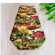 Load image into Gallery viewer, Red Trucks, Barn and Horses Table Runners
