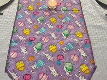 Load image into Gallery viewer, Easter Bunnies with Purple Background Table Runner
