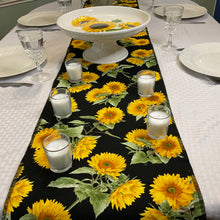 Load image into Gallery viewer, Sunflowers with black background Table Runners
