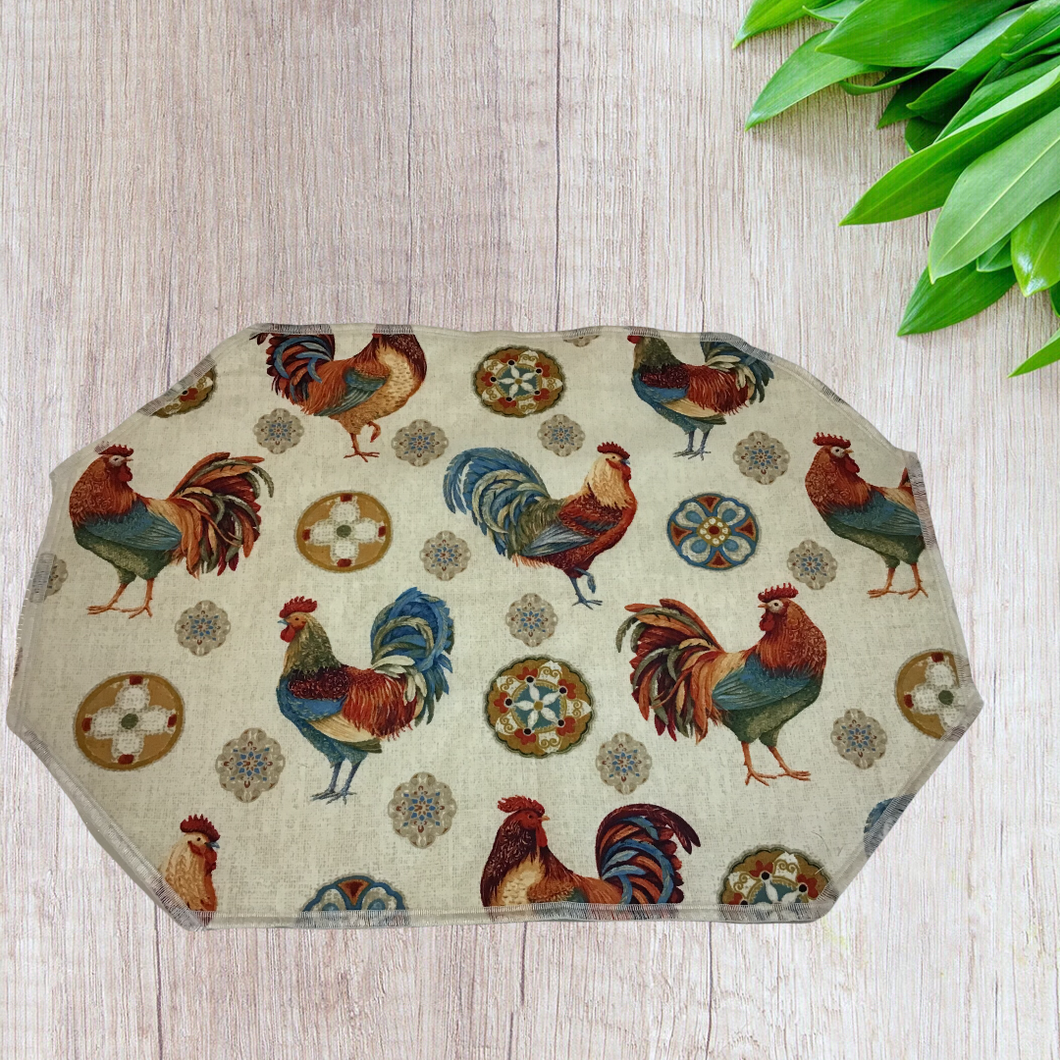Roosters on a Beige Background Placemat Sets