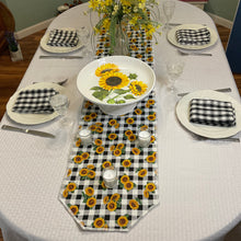 Load image into Gallery viewer, Buffalo Check and Sunflowers Table Runners
