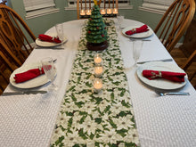 Load image into Gallery viewer, White Poinsettia on Green Table Runner
