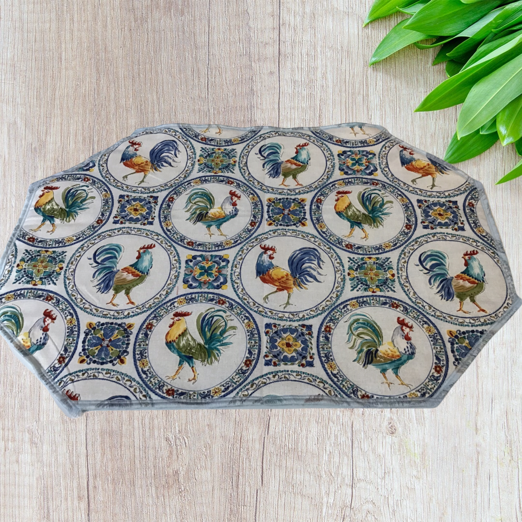 Blue Tailed Rooster Placemat Sets