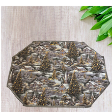 Load image into Gallery viewer, Snowy Gray Village Placemat Set
