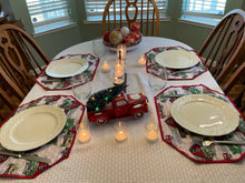 Load image into Gallery viewer, Red and Green Truck Handmade Placemat Sets

