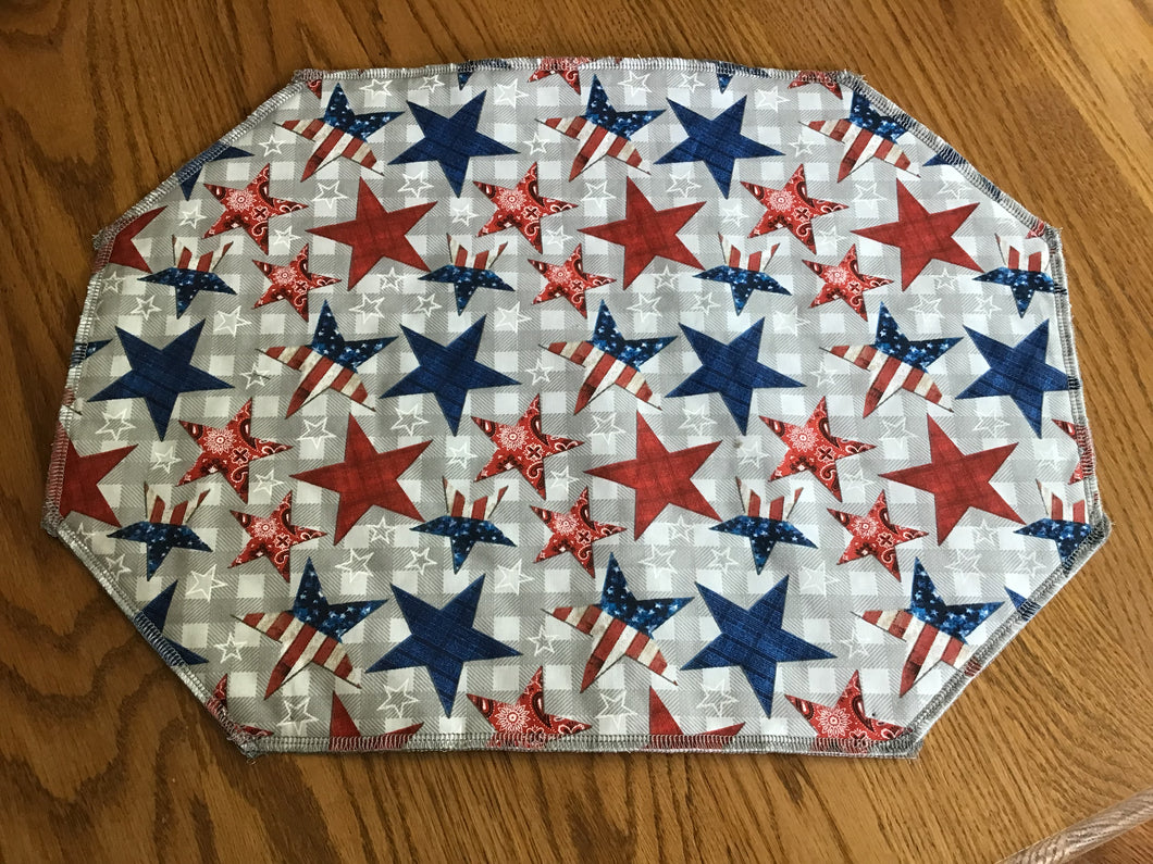 Patriotic Red White and Blue Stars and Stripes Placemat Sets