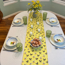 Load image into Gallery viewer, Chickens with yellow background Table Runners
