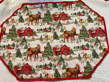 Load image into Gallery viewer, Christmas Horses Placemat Set
