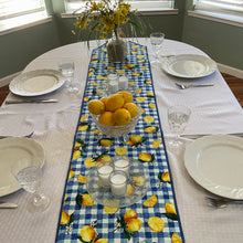 Load image into Gallery viewer, Blue Checker and Lemons Table Runners
