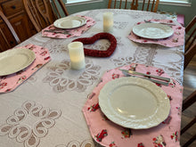 Load image into Gallery viewer, Red &amp; White Trucks full of Valentines Placemat Sets
