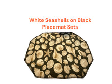 Load image into Gallery viewer, Seashells on Black Placemat Sets
