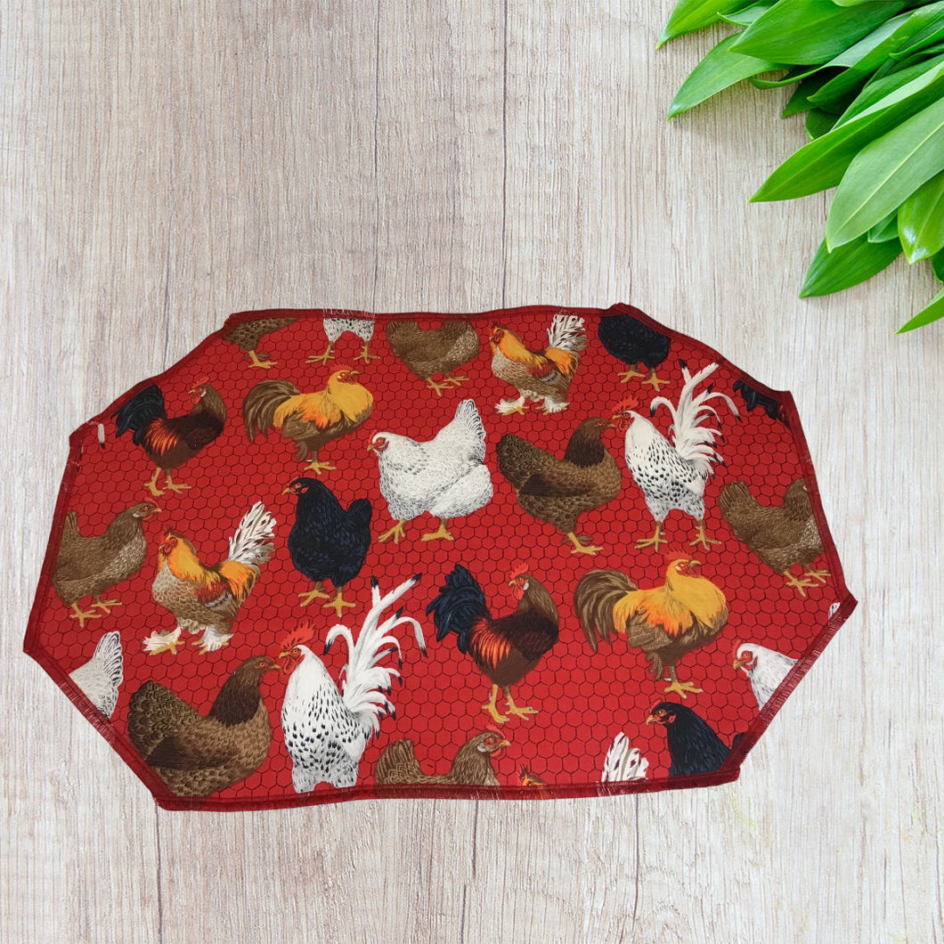 Red Chicken Wire Placemat Sets