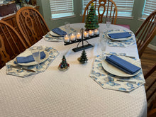 Load image into Gallery viewer, Blue and Silver Ornament Placemat Set
