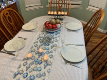 Load image into Gallery viewer, Blue and Silver Ornament Table Runner
