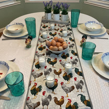 Load image into Gallery viewer, Gray Hens Table Runner
