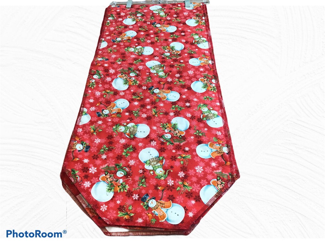 Snowmen in Red Table Runners